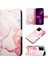 Y21 2021 / Y33S Y21S Için Mermer Desenli Pu Deri Cüzdan Telefon Kılıfı - Rose Gold (Yurt Dışından) 1