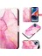 iPhone 14 Plus Için Mermer Desenli Pu Deri Cüzdan Telefon Kılıfı - Pembe (Yurt Dışından) 1