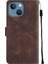 iPhone 14 Plus Için Deri Cüzdan Flip Stand Telefon Kılıfı - Kahverengi (Yurt Dışından) 4