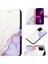Y21 2021 / Y33S Y21S Için Mermer Desenli Pu Deri Cüzdan Telefon Kılıfı - Beyaz / Mor (Yurt Dışından) 1