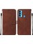 Camon 18I Için Kabartmalı Pu Deri Stand Cüzdan Telefon Kılıfı - Kahverengi (Yurt Dışından) 1