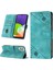 Galaxy A22 4G/F22/M22 Için Deri Cüzdan Flip Stand Telefon Kılıfı - Yeşil (Yurt Dışından) 2