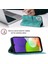 Galaxy A22 4G/F22/M22 Için Deri Cüzdan Flip Stand Telefon Kılıfı - Yeşil (Yurt Dışından) 4