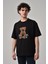 Erkek Ayı Nakışlı Oversize Kısa Kollu T-Shirt 1