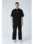 Erkek Harf Kabartma Bsakılı Kısa Kollu Oversize Basic T-Shirt 3