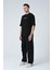 Erkek Harf Kabartma Bsakılı Kısa Kollu Oversize Basic T-Shirt 4