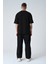 Erkek Harf Kabartma Bsakılı Kısa Kollu Oversize Basic T-Shirt 5
