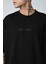 Erkek Yazı Kabartma Baskılı Kısa Kollu Oversize Basic T-Shirt 2