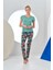 24160 Kadın Desenli Pijama Takım 1