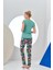 24160 Kadın Desenli Pijama Takım 2