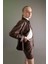 Oversize Fit Gömlek Yaka Suni Deri Uzun Kollu Gömlek V2938AZ22WN 2