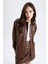 Oversize Fit Gömlek Yaka Suni Deri Uzun Kollu Gömlek V2938AZ22WN 8
