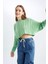 Coool Relax Fit Örgü Desenli Kayık Yaka Crop Kazak T4518AZ22AU 1