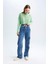 Coool Relax Fit Örgü Desenli Kayık Yaka Crop Kazak T4518AZ22AU 2