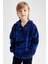 Erkek Çocuk Kapüşonlu Desenli Fleto Cepli Polar Sweatshirt Y1662A622WN 3