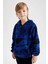 Erkek Çocuk Kapüşonlu Desenli Fleto Cepli Polar Sweatshirt Y1662A622WN 4