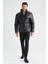 Slim Fit Dik Yaka Suni Deri Şişme Mont U9891AZ22AU 2