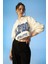 Crop Kapüşonlu Uzun Kollu Baskılı Sweatshirt Z0093AZ22AU 2