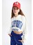 Crop Kapüşonlu Uzun Kollu Baskılı Sweatshirt Z0093AZ22AU 7