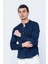 Erkek Regular Fit Yarım Patlı Düğmeli %100 Keten Uzun Kollu ve Katlama Kollu Gömlek 4