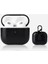 Apple Airpods Pro 2 Kılıf Suni Deri Kancalı Silikon Sf9 Siyah 1