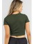 Haki Basic Crop Kadın Tişört MG1772 3