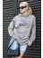 Boyalı Gri Nakışlı Kapüşonlu Kadın Sweatshirt MG1691 1