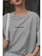 Spectacular Gri Oversize Salas Boyfriend Kadın T-Shirt 4