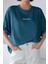 Spectacular Petrol Yeşili Oversize Salas Boyfriend Kadın T-Shirt 4