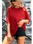 Kırmızı Basic Düz Baskısız Oversize Salas Boyfriend Kadın T-Shirt 5