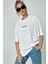 Spectacular Beyaz Oversize Salas Boyfriend Kadın T-Shirt 1