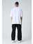 Erkek Yazı Kabartma Baskılı Kısa Kollu Oversize Basic T-Shirt 3