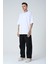 Erkek Yazı Kabartma Baskılı Kısa Kollu Oversize Basic T-Shirt 4
