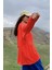 Turuncu Basic Bisiklet Yaka Kadın Sweatshirt MG1676 2