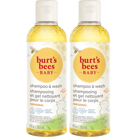 Burts Bees Bebek Saç Ve Vücut Şampuanı - Baby Bee Shampoo Body Wash x 2 235 ml