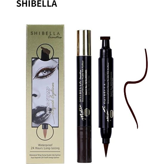 Shibella Cosmetics Suya Dayanıklı Çift Taraflı 24 Saat Damga Eyeliner - İnce Damga