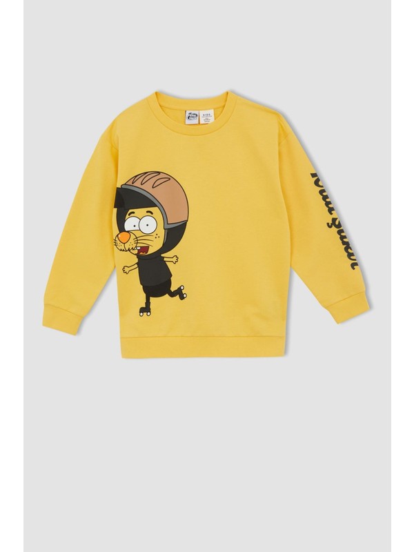 DeFacto Erkek Çocuk Oversize Fit Kral Şakir Bisiklet Yaka Sweatshirt X0024A622SP