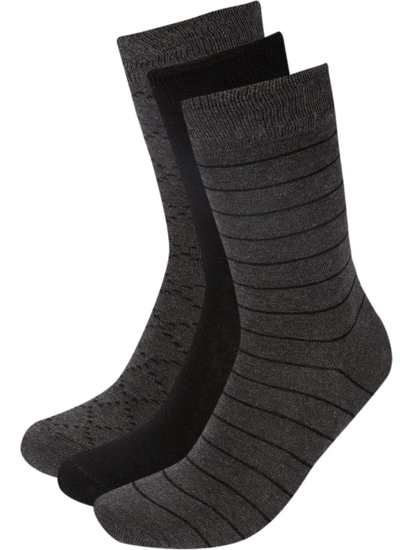 DeFacto Erkek 3'lü Pamuklu Uzun Çorap R8073AZNS