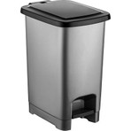 Şenyayla 4280 Slim Pedallı Plastik Çöp Kovası Siyah Kapaklı 10 lt