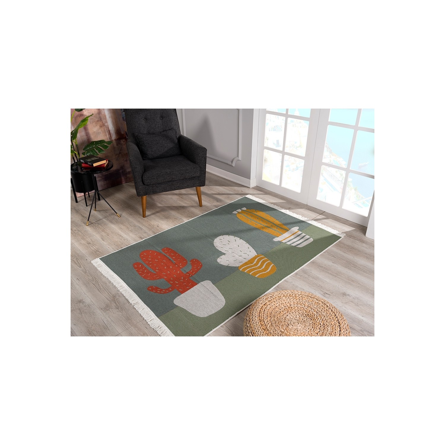 caretta home 120x180 kaktus desenli dokuma kilim fiyati