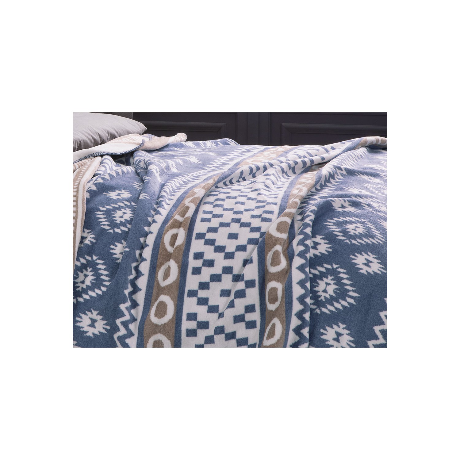 English Home Folk Pamuklu Çift Kişilik Battaniye 200 x 220