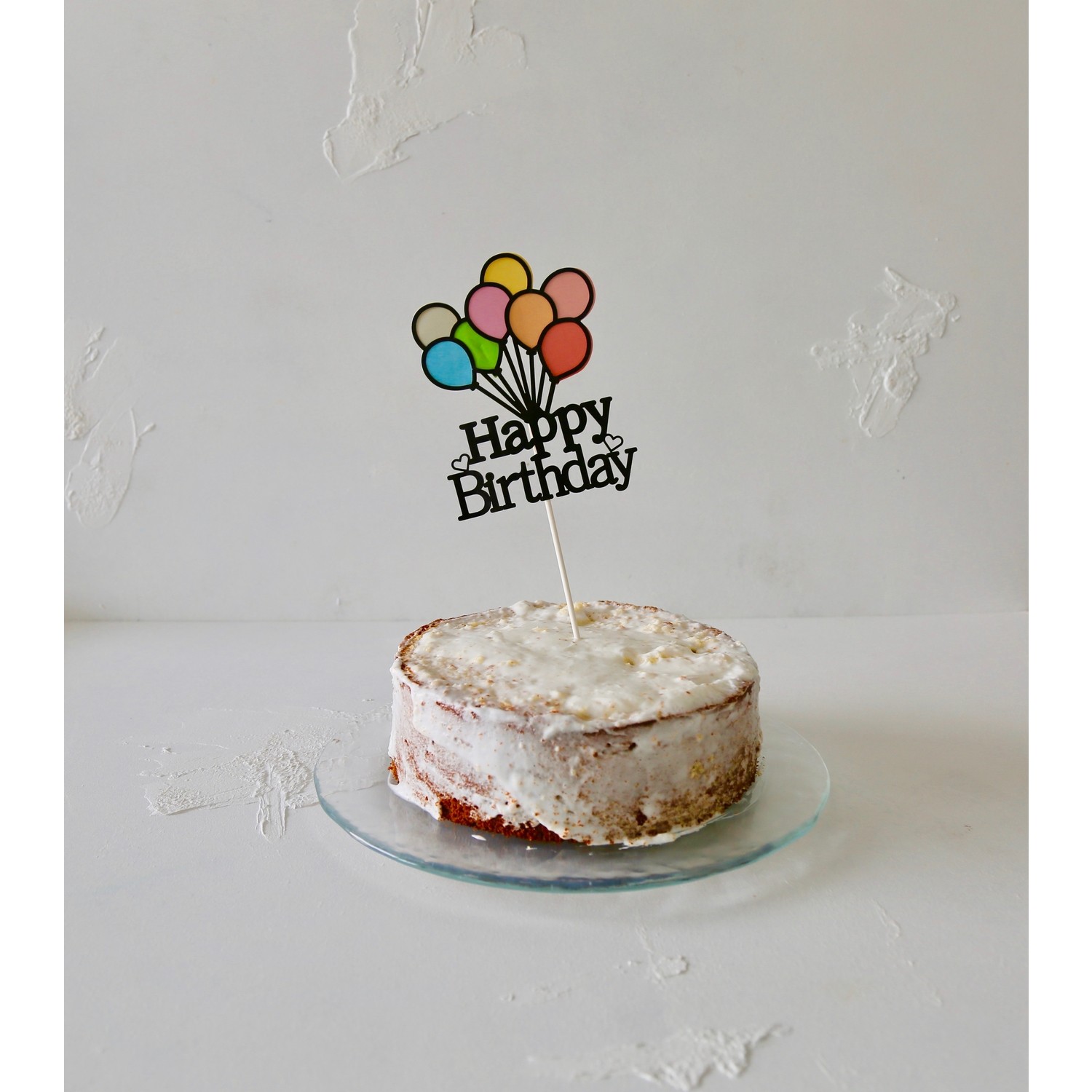 Pembe Kaktüs Happy Birthday Yazılı Balonlu Pasta Süsü Fiyatı