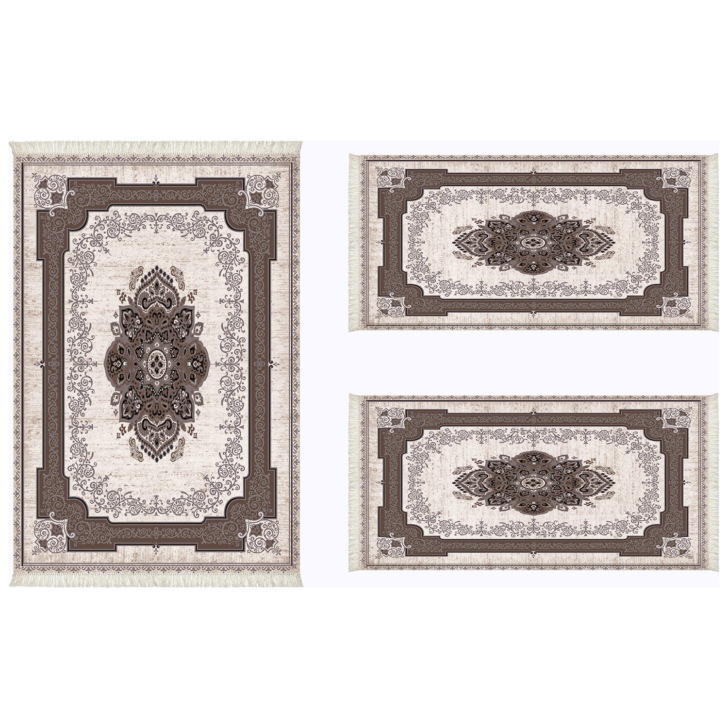 Alanur Almira Yatak Odası Halısı 3�lü Set 80 x 150 cm + 2
