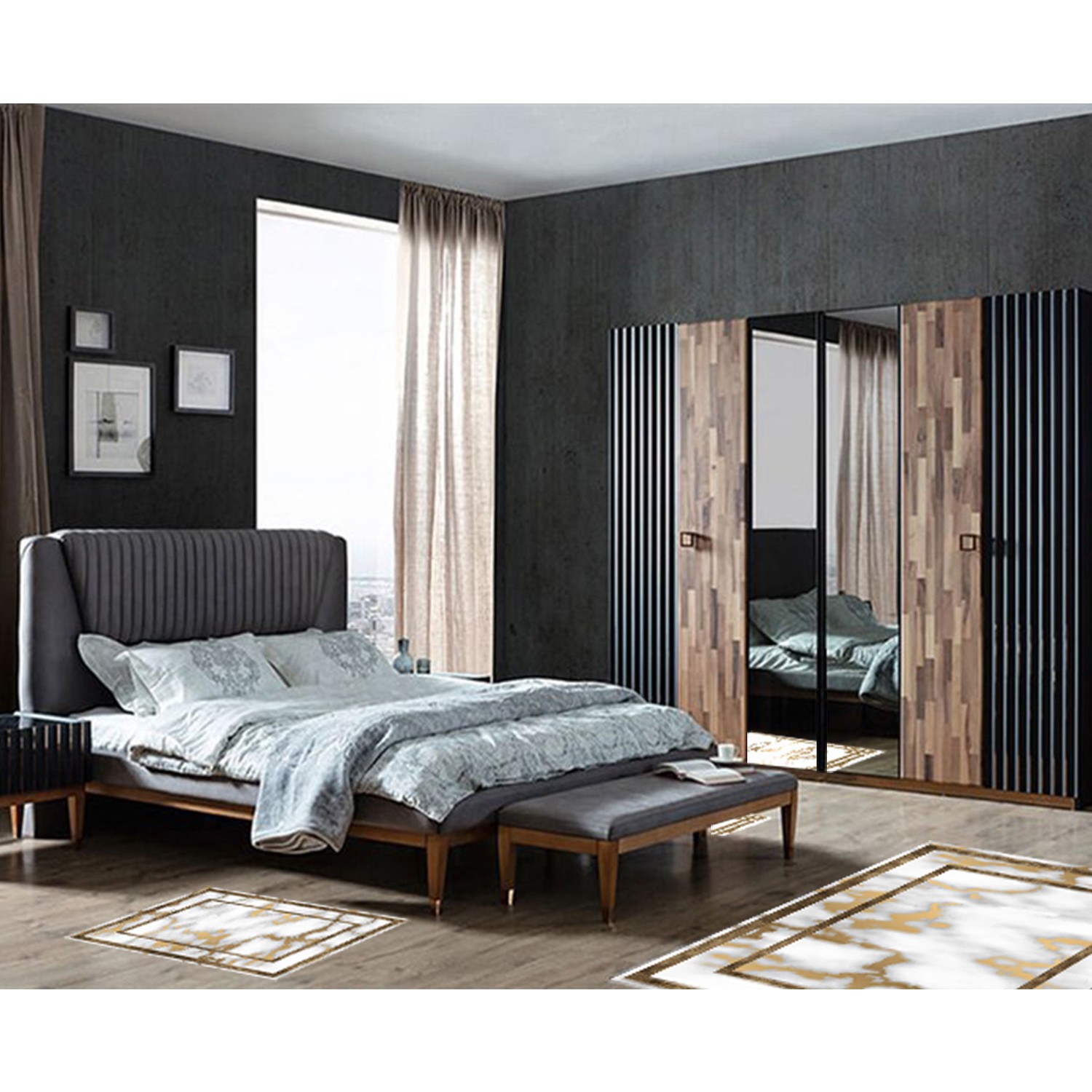 Alanur Almira Yatak Odası Halısı 3�lü Set 80 x 150 cm + 2