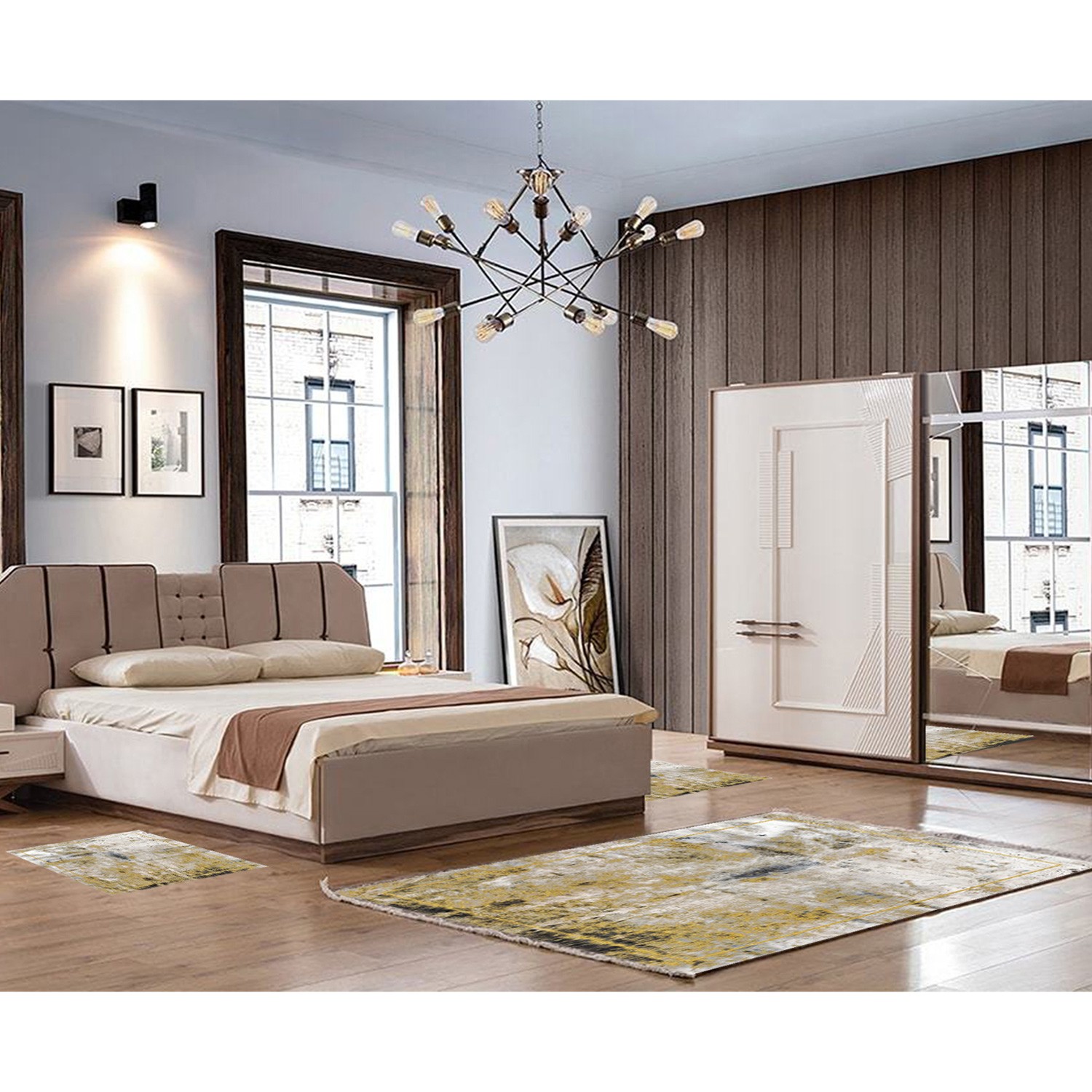 Alanur Almira Yatak Odası Halısı 3�lü Set 80 x 150 cm + 2