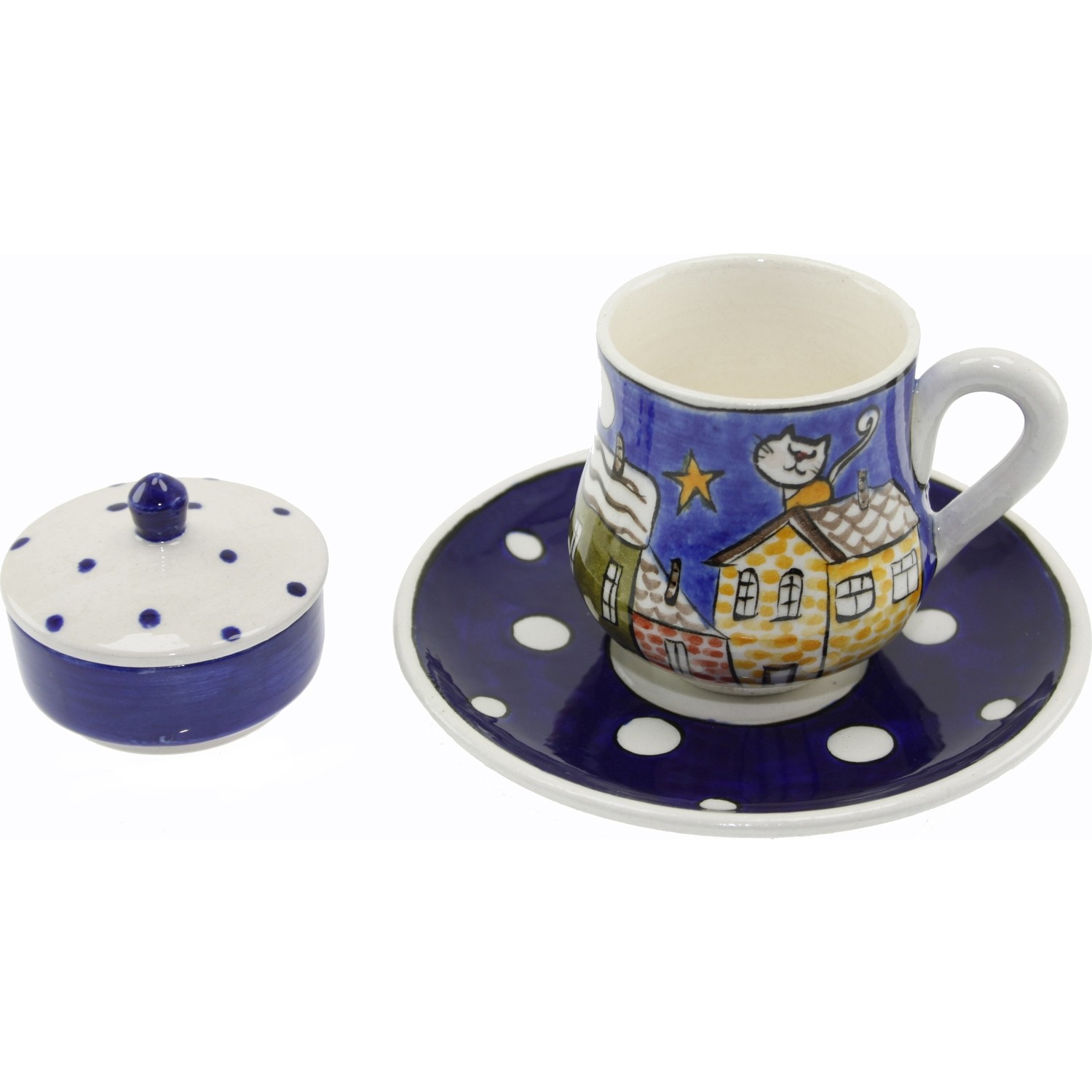 Otantik Çini Çatıcı Kedi Kahve Fincanı Lokumluk 3 x 4 cm Fiyatı