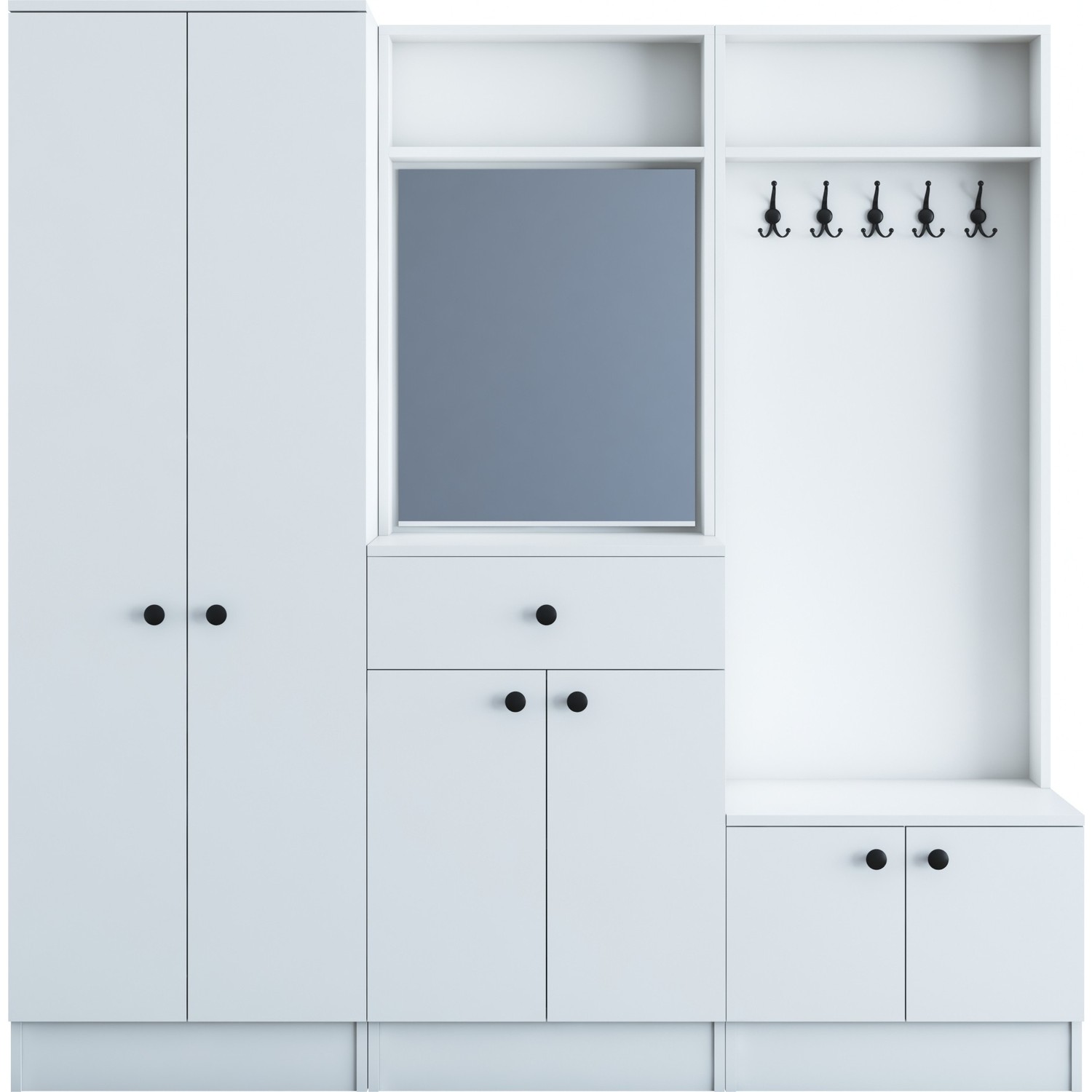 Rani Modern Çekmeceli Aynalı Portmanto Ayakkabılık Rani Modern Çekmeceli Aynalı Portmanto Ayakkabılık