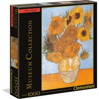 Clementoni - 1000 Parça Museum Collection Yetişkin Puzzle - Sunflowers - Van Gogh