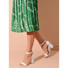 Shoes Time Topuklu Ayakkabı  Beyaz Deri