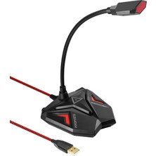 Promate Streamer Mikrofon Oyun & Oyuncu Tip USB LED Işıklı Kayıt İçin Uygun